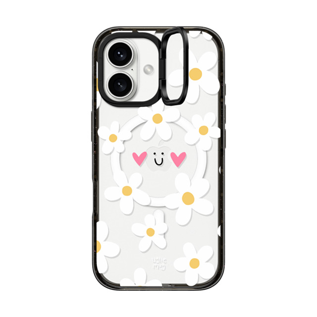 Uglie Mug x CASETiFY iPhone 16 ケース ブラック インパクトリングスタンドケース MagSafe対応 Uglie Mug Bloom