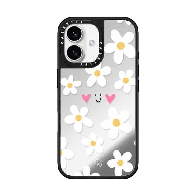 Uglie Mug x CASETiFY iPhone 16 Case Silver on Black ミラーケース MagSafe対応 Uglie Mug Bloom Uglie Mug x CASETiFY iPhone 16 Case Silver on Black ミラーケース MagSafe対応 Uglie Mug Bloom