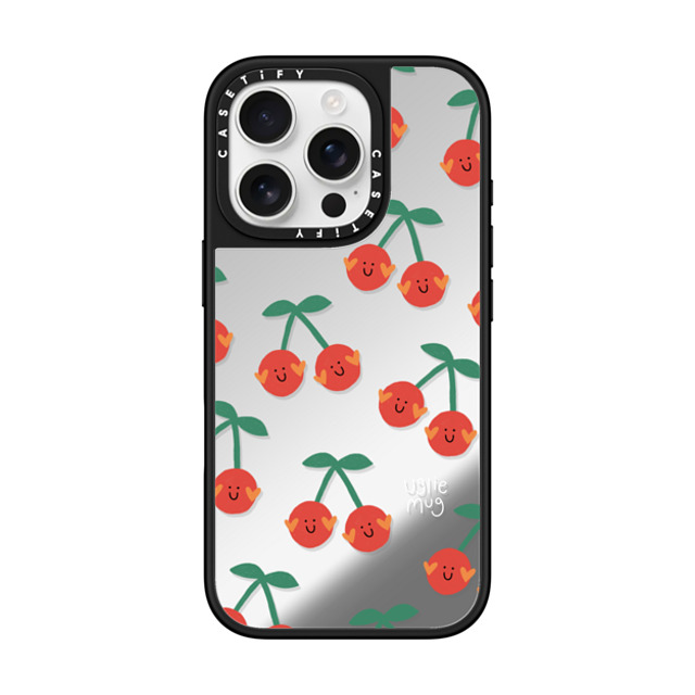 Uglie Mug x CASETiFY iPhone 16 Pro Case Silver on Black ミラーケース MagSafe対応 Uglie Mug Cherries Uglie Mug x CASETiFY iPhone 16 Pro Case Silver on Black ミラーケース MagSafe対応 Uglie Mug Cherries