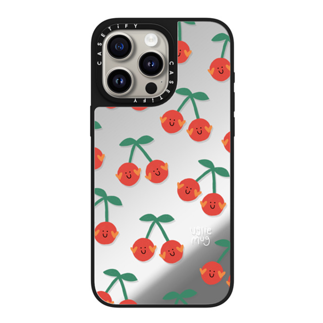 Uglie Mug x CASETiFY iPhone 15 Pro Max Case Silver on Black ミラーケース MagSafe対応 Uglie Mug Cherries Uglie Mug x CASETiFY iPhone 15 Pro Max Case Silver on Black ミラーケース MagSafe対応 Uglie Mug Cherries