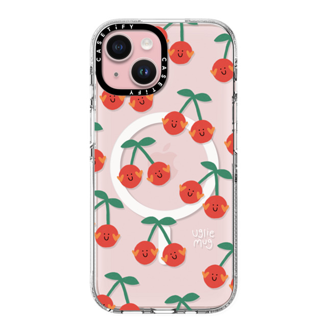 Uglie Mug x CASETiFY iPhone 15 Case Clear Clear Case MagSafe Compatible Uglie Mug Cherries Uglie Mug x CASETiFY iPhone 15 Case Clear Clear Case MagSafe Compatible Uglie Mug Cherries