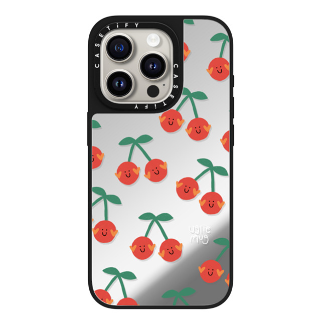 Uglie Mug x CASETiFY iPhone 15 Pro Case Silver on Black ミラーケース MagSafe対応 Uglie Mug Cherries Uglie Mug x CASETiFY iPhone 15 Pro Case Silver on Black ミラーケース MagSafe対応 Uglie Mug Cherries