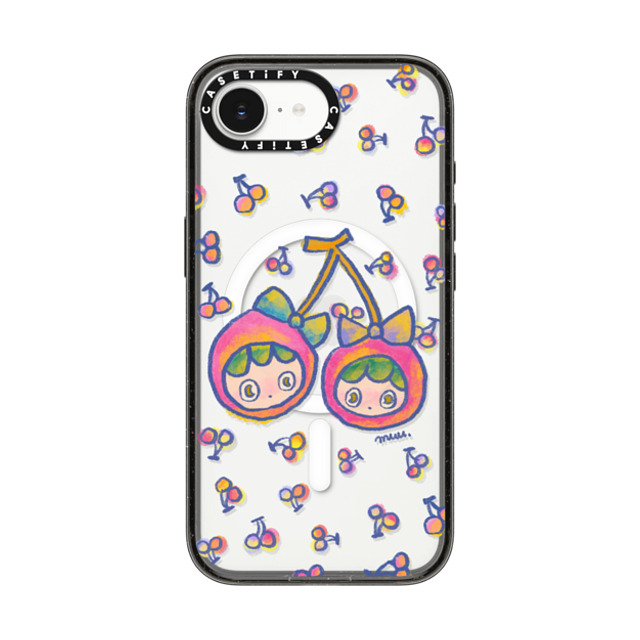 Rinkle and Friends x CASETiFY iPhone 16e ケース Cherry,Star ブラック インパクトケース MagSafe対応 Cherries Joy Phone Case Back to School Rinkle and Friends x CASETiFY iPhone 16e ケース Cherry,Star ブラック インパクトケース MagSafe対応 Cherries Joy Phone Case Back to School