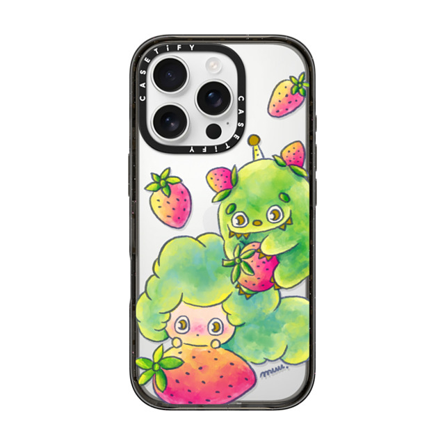 Rinkle and Friends x CASETiFY iPhone 16 Pro ケース Star,Strawberry ブラック インパクトケース Rinkle & Ichigone: Strawberry Promise Phone Case Back to School Rinkle and Friends x CASETiFY iPhone 16 Pro ケース Star,Strawberry ブラック インパクトケース Rinkle & Ichigone: Strawberry Promise Phone Case Back to School