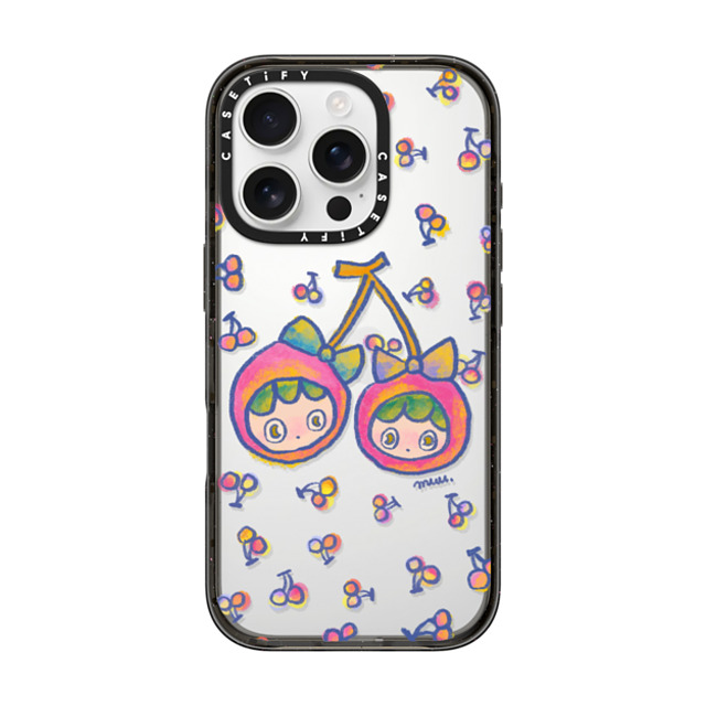 Rinkle and Friends x CASETiFY iPhone 16 Pro ケース Cherry,Star ブラック インパクトケース Cherries Joy Phone Case Back to School Rinkle and Friends x CASETiFY iPhone 16 Pro ケース Cherry,Star ブラック インパクトケース Cherries Joy Phone Case Back to School