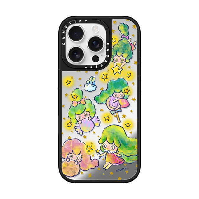 Rinkle and Friends x CASETiFY iPhone 16 Pro Case Silver on Black ミラーケース MagSafe対応 Brilliance of Kindness Phone Case Back to School Rinkle and Friends x CASETiFY iPhone 16 Pro Case Silver on Black ミラーケース MagSafe対応 Brilliance of Kindness Phone Case Back to School
