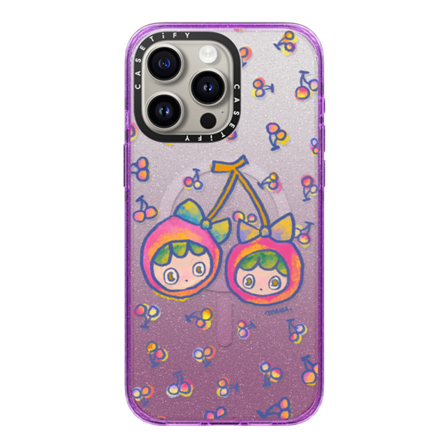 Rinkle and Friends x CASETiFY iPhone 15 Pro Max ケース Cherry,Star Glitter Purple インパクトケース MagSafe対応 Cherries Joy Phone Case Back to School Rinkle and Friends x CASETiFY iPhone 15 Pro Max ケース Cherry,Star Glitter Purple インパクトケース MagSafe対応 Cherries Joy Phone Case Back to School