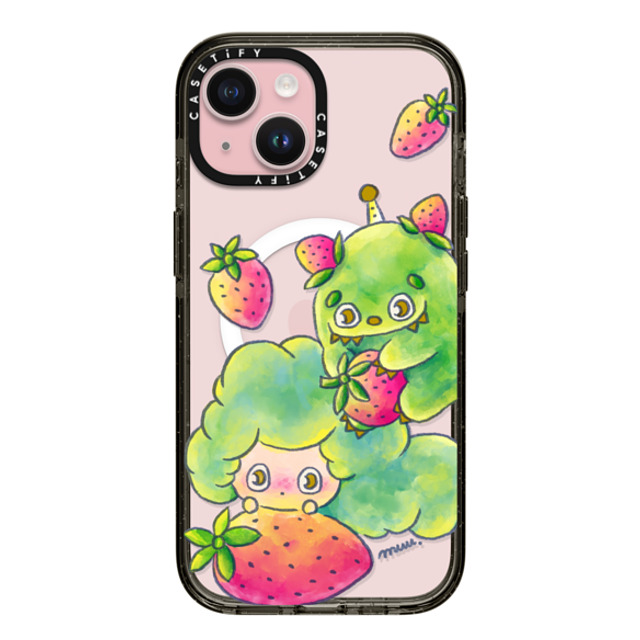 Rinkle and Friends x CASETiFY iPhone 15 ケース Star,Strawberry ブラック インパクトケース MagSafe対応 Rinkle & Ichigone: Strawberry Promise Phone Case Back to School Rinkle and Friends x CASETiFY iPhone 15 ケース Star,Strawberry ブラック インパクトケース MagSafe対応 Rinkle & Ichigone: Strawberry Promise Phone Case Back to School