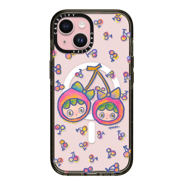 Rinkle and Friends x CASETiFY iPhone 15 ケース Cherry,Star ブラック インパクトケース MagSafe対応 Cherries Joy Phone Case Back to School Rinkle and Friends x CASETiFY iPhone 15 ケース Cherry,Star ブラック インパクトケース MagSafe対応 Cherries Joy Phone Case Back to School