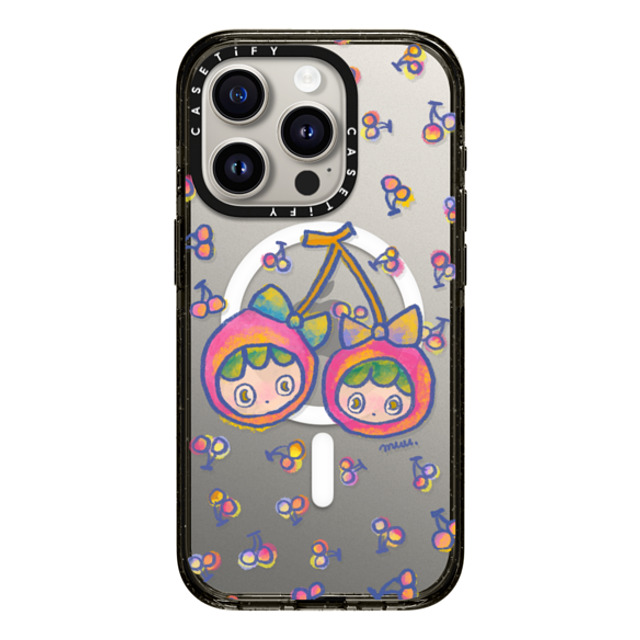 Rinkle and Friends x CASETiFY iPhone 15 Pro Case Cherry,Star Black Impact Case MagSafe Compatible Cherries Joy Phone Case Back to School Rinkle and Friends x CASETiFY iPhone 15 Pro Case Cherry,Star Black Impact Case MagSafe Compatible Cherries Joy Phone Case Back to School