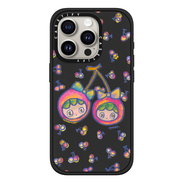 Rinkle and Friends x CASETiFY iPhone 15 Pro ケース Cherry,Star マットブラック インパクトケース MagSafe対応 Cherries Joy Phone Case Back to School Rinkle and Friends x CASETiFY iPhone 15 Pro ケース Cherry,Star マットブラック インパクトケース MagSafe対応 Cherries Joy Phone Case Back to School