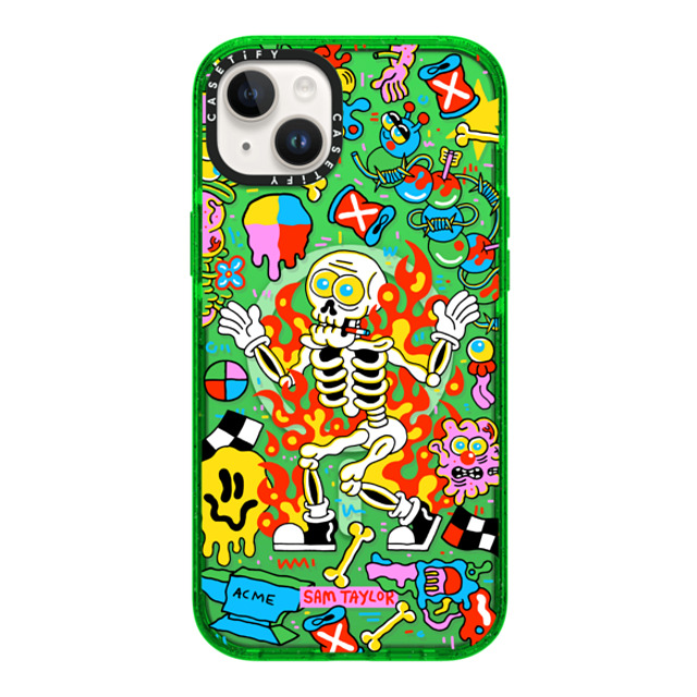 Sam Taylor x CASETiFY iPhone 14 Plus Case Emerging,Pop Art グリーン インパクトケース MagSafe対応 Skeleton Fire Mother's Day Sam Taylor x CASETiFY iPhone 14 Plus Case Emerging,Pop Art グリーン インパクトケース MagSafe対応 Skeleton Fire Mother's Day