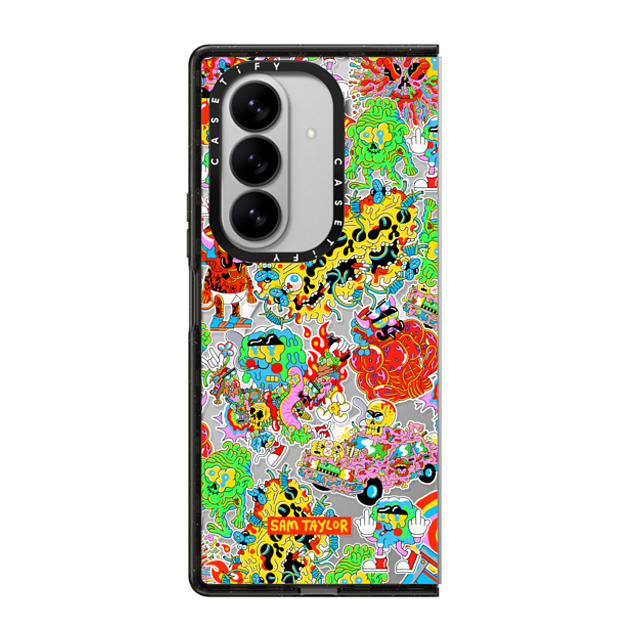 Sam Taylor x CASETiFY Galaxy Z Fold7 ケース Cartoon,Abstract ブラック マグネット式 インパクトケース Silly Stickers Back to School Sam Taylor x CASETiFY Galaxy Z Fold7 ケース Cartoon,Abstract ブラック マグネット式 インパクトケース Silly Stickers Back to School