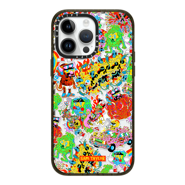 Sam Taylor x CASETiFY iPhone 14 Pro Max ケース ブラック インパクトケース MagSafe対応 Silly Stickers