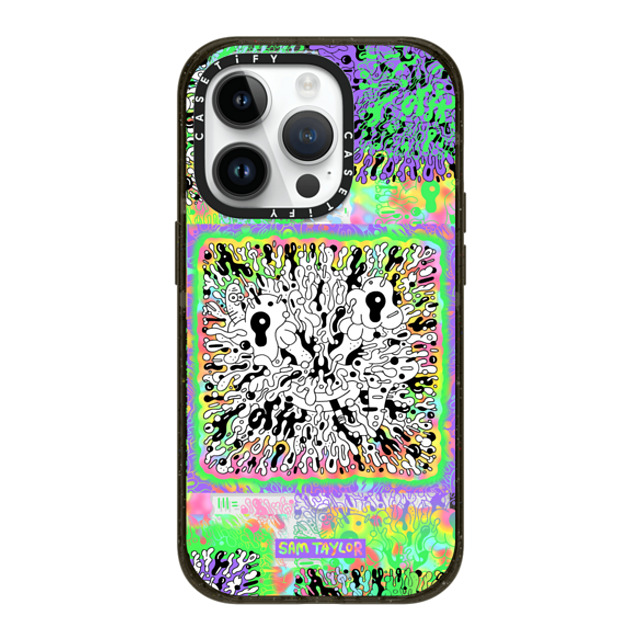 Sam Taylor x CASETiFY iPhone 14 Pro ケース ブラック インパクトケース MagSafe対応 Bang Face