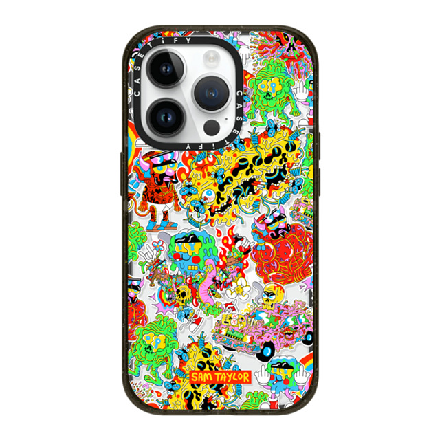 Sam Taylor x CASETiFY iPhone 14 Pro ケース ブラック インパクトケース MagSafe対応 Silly Stickers