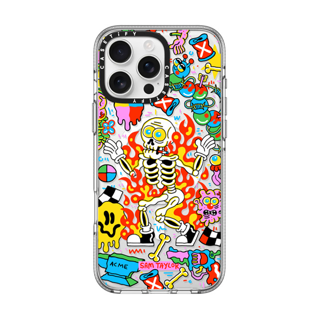 Sam Taylor x CASETiFY iPhone 16 Pro Max ケース クリア クリア ケース MagSafe対応 Skeleton Fire