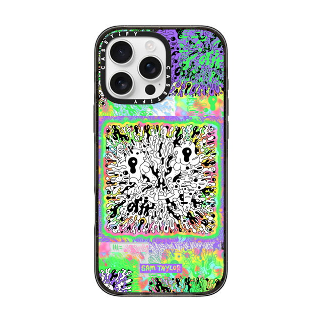 Sam Taylor x CASETiFY iPhone 16 Pro Max ケース ブラック インパクトケース MagSafe対応 Bang Face