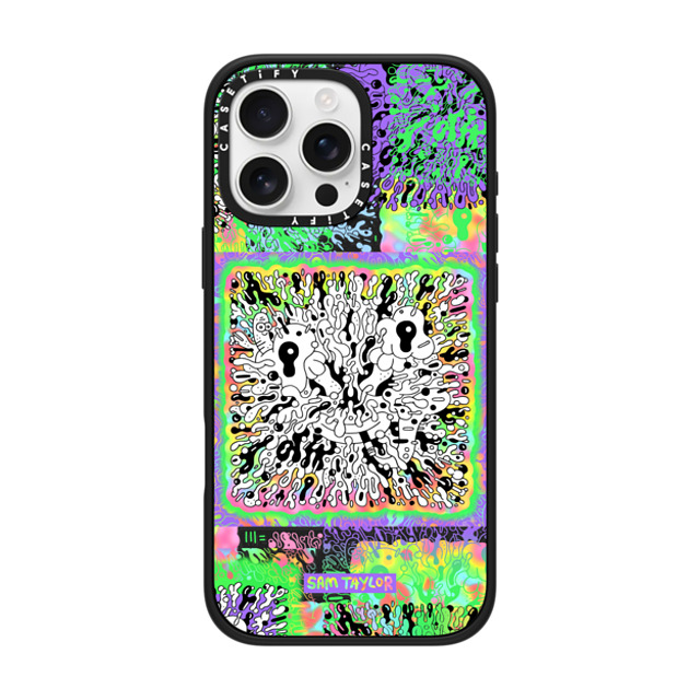 Sam Taylor x CASETiFY iPhone 16 Pro Max ケース マットブラック インパクトケース MagSafe対応 Bang Face