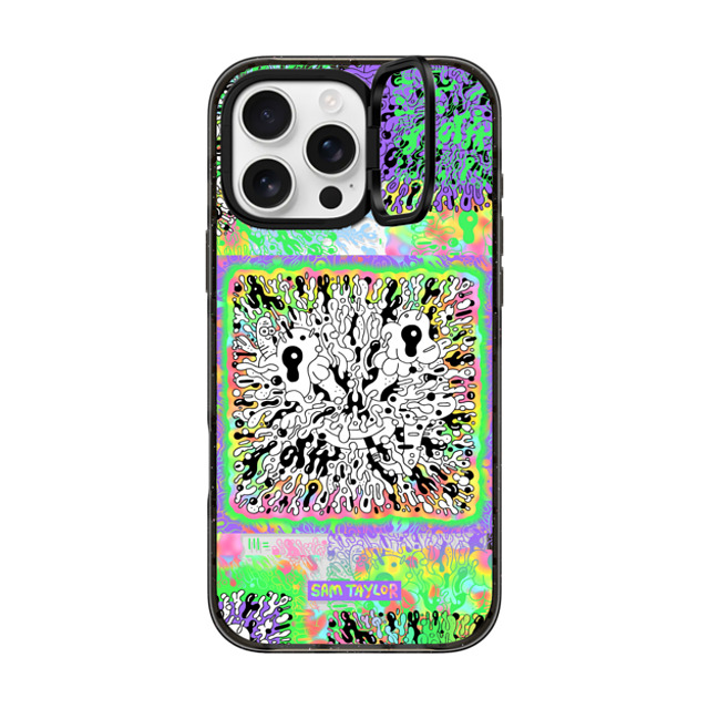 Sam Taylor x CASETiFY iPhone 16 Pro Max ケース ブラック インパクトリングスタンドケース MagSafe対応 Bang Face