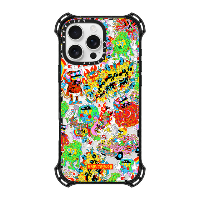 Sam Taylor x CASETiFY iPhone 16 Pro Max ケース ブラック バウンスケース Silly Stickers