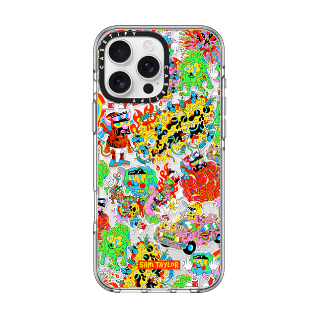 Sam Taylor x CASETiFY iPhone 16 Pro Max ケース クリア クリア ケース MagSafe対応 Silly Stickers