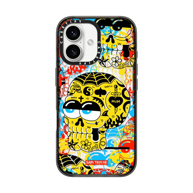 Sam Taylor x CASETiFY iPhone 16 ケース Pop Art ブラック インパクトケース MagSafe対応 Tattoo Skull Father's Day Sam Taylor x CASETiFY iPhone 16 ケース Pop Art ブラック インパクトケース MagSafe対応 Tattoo Skull Father's Day