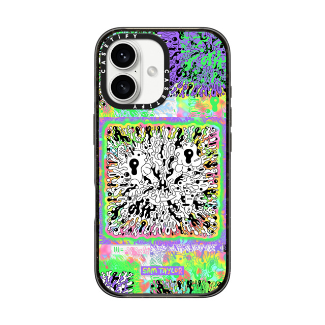 Sam Taylor x CASETiFY iPhone 16 ケース ブラック インパクトケース MagSafe対応 Bang Face