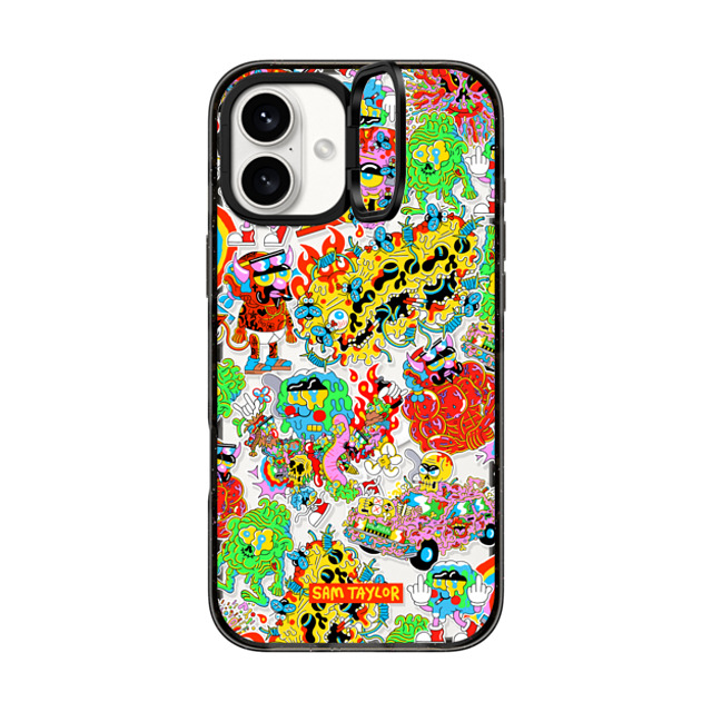 Sam Taylor x CASETiFY iPhone 16 Plus ケース Cartoon,Abstract ブラック インパクトリングスタンドケース MagSafe対応 Silly Stickers Father's Day Sam Taylor x CASETiFY iPhone 16 Plus ケース Cartoon,Abstract ブラック インパクトリングスタンドケース MagSafe対応 Silly Stickers Father's Day