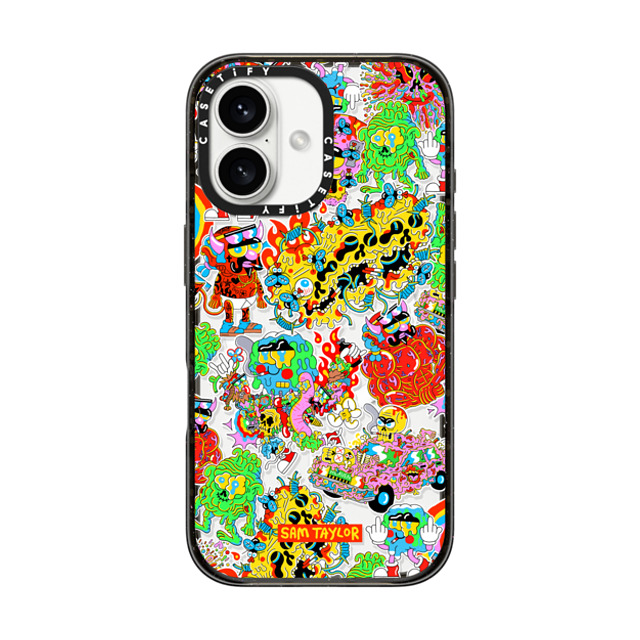 Sam Taylor x CASETiFY iPhone 16 ケース ブラック インパクトケース MagSafe対応 Silly Stickers