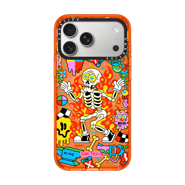 Sam Taylor x CASETiFY iPhone 17 Pro Max Case Emerging,Pop Art オレンジ Impact Case MagSafe Compatible Skeleton Fire Sam Taylor x CASETiFY iPhone 17 Pro Max Case Emerging,Pop Art オレンジ Impact Case MagSafe Compatible Skeleton Fire
