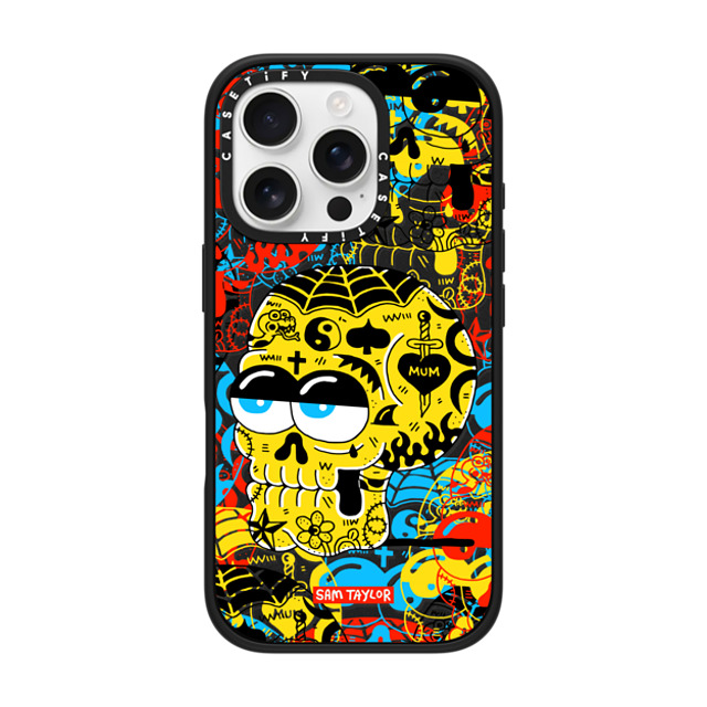 Sam Taylor x CASETiFY iPhone 16 Pro ケース Pop Art マットブラック インパクトケース MagSafe対応 Tattoo Skull Father's Day Sam Taylor x CASETiFY iPhone 16 Pro ケース Pop Art マットブラック インパクトケース MagSafe対応 Tattoo Skull Father's Day