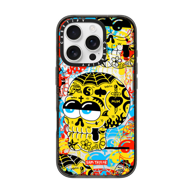 Sam Taylor x CASETiFY iPhone 16 Pro ケース Pop Art ブラック インパクトケース Tattoo Skull Mother's Day Sam Taylor x CASETiFY iPhone 16 Pro ケース Pop Art ブラック インパクトケース Tattoo Skull Mother's Day
