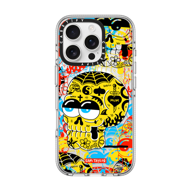 Sam Taylor x CASETiFY iPhone 16 Pro ケース Pop Art クリア クリア ケース MagSafe対応 Tattoo Skull Father's Day Sam Taylor x CASETiFY iPhone 16 Pro ケース Pop Art クリア クリア ケース MagSafe対応 Tattoo Skull Father's Day