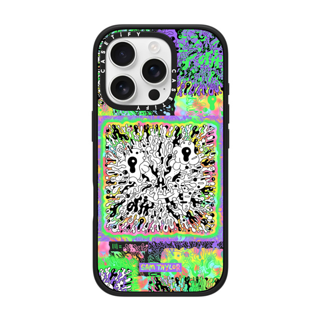 Sam Taylor x CASETiFY iPhone 16 Pro ケース マットブラック インパクトケース MagSafe対応 Bang Face