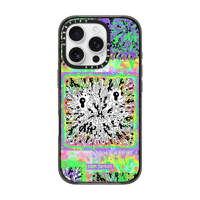 Sam Taylor x CASETiFY iPhone 16 Pro ケース ブラック インパクトケース Bang Face