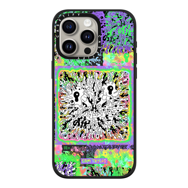 Sam Taylor x CASETiFY iPhone 15 Pro Max ケース マットブラック インパクトケース MagSafe対応 Bang Face