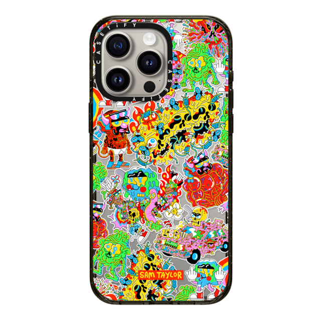 Sam Taylor x CASETiFY iPhone 15 Pro Max ケース ブラック インパクトケース Silly Stickers