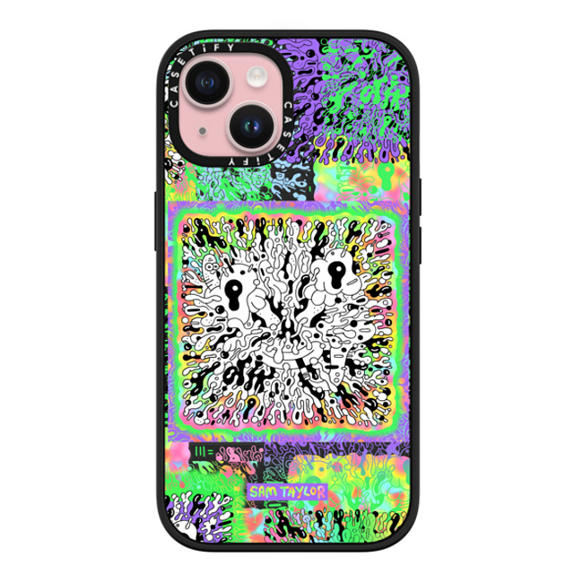 Sam Taylor x CASETiFY iPhone 15 ケース マットブラック インパクトケース MagSafe対応 Bang Face