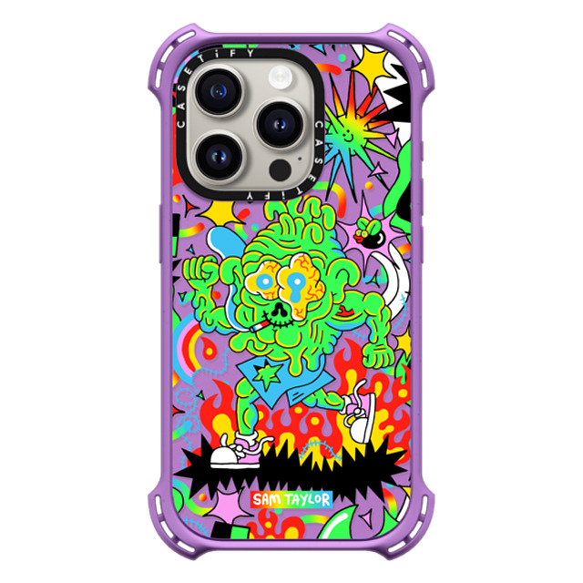 Sam Taylor x CASETiFY iPhone 15 Pro Case Cartoon,Abstract Matte Purple バウンスケース Goblin Runner Back to School Sam Taylor x CASETiFY iPhone 15 Pro Case Cartoon,Abstract Matte Purple バウンスケース Goblin Runner Back to School