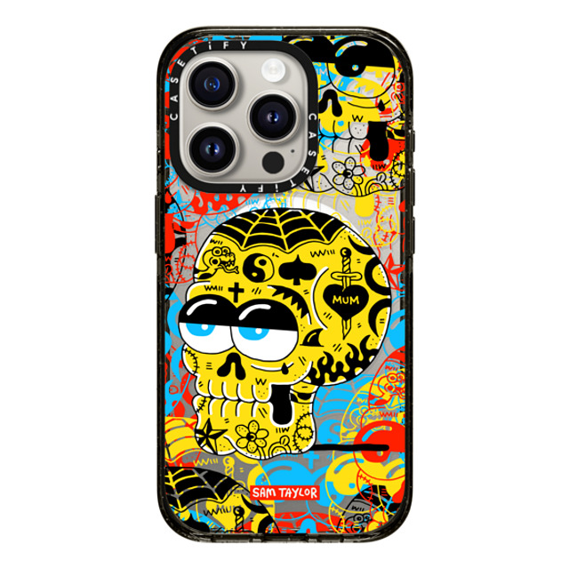 Sam Taylor x CASETiFY iPhone 15 Pro ケース Pop Art ブラック インパクトケース MagSafe対応 Tattoo Skull Back to School Sam Taylor x CASETiFY iPhone 15 Pro ケース Pop Art ブラック インパクトケース MagSafe対応 Tattoo Skull Back to School