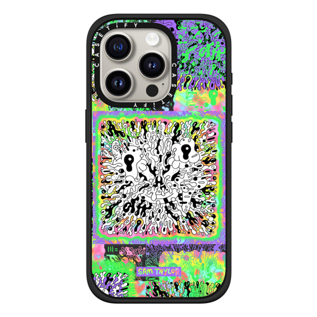 Sam Taylor x CASETiFY iPhone 15 Pro ケース マットブラック インパクトケース MagSafe対応 Bang Face