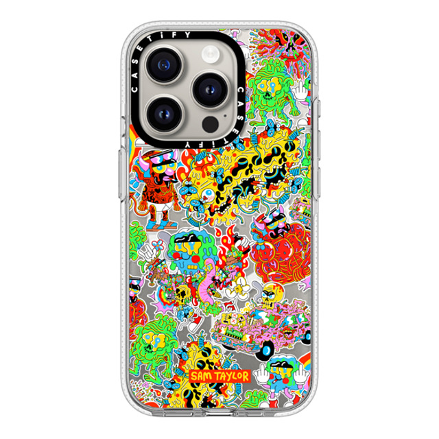 Sam Taylor x CASETiFY iPhone 15 Pro ケース クリア クリア ケース MagSafe対応 Silly Stickers