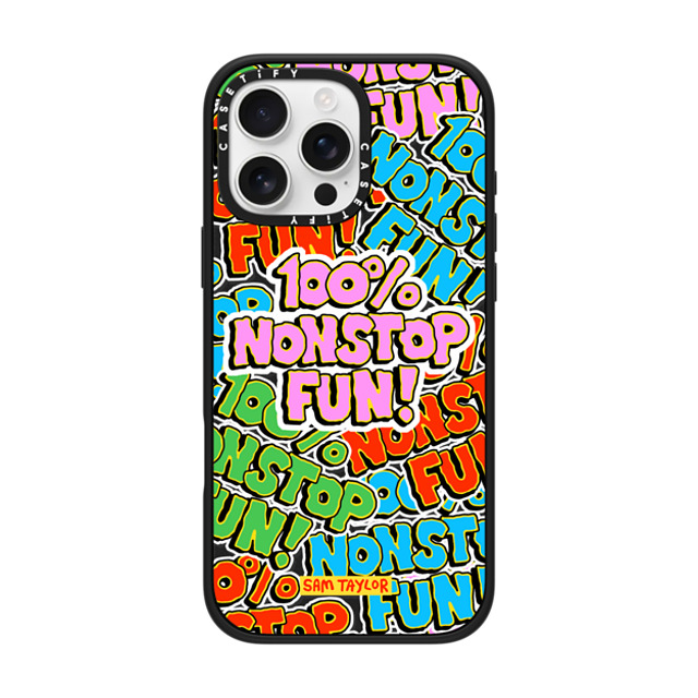 Sam Taylor x CASETiFY iPhone 16 Pro Max Case Pattern,Typography Matte Black Impact Case MagSafe Compatible 100% Nonstop Fun! Father's Day Sam Taylor x CASETiFY iPhone 16 Pro Max Case Pattern,Typography Matte Black Impact Case MagSafe Compatible 100% Nonstop Fun! Father's Day