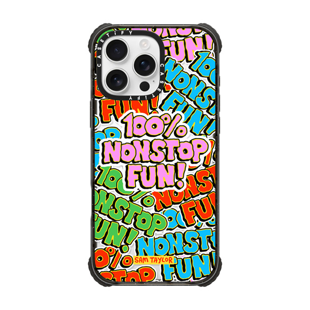 Sam Taylor x CASETiFY iPhone 16 Pro Max ケース Pattern,Typography ブラック ウルトラ インパクトケース MagSafe 対応 100% Nonstop Fun! Father's Day Sam Taylor x CASETiFY iPhone 16 Pro Max ケース Pattern,Typography ブラック ウルトラ インパクトケース MagSafe 対応 100% Nonstop Fun! Father's Day