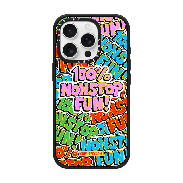 Sam Taylor x CASETiFY iPhone 16 Pro Case Pattern,Typography Matte Black Impact Case MagSafe Compatible 100% Nonstop Fun! Father's Day Sam Taylor x CASETiFY iPhone 16 Pro Case Pattern,Typography Matte Black Impact Case MagSafe Compatible 100% Nonstop Fun! Father's Day