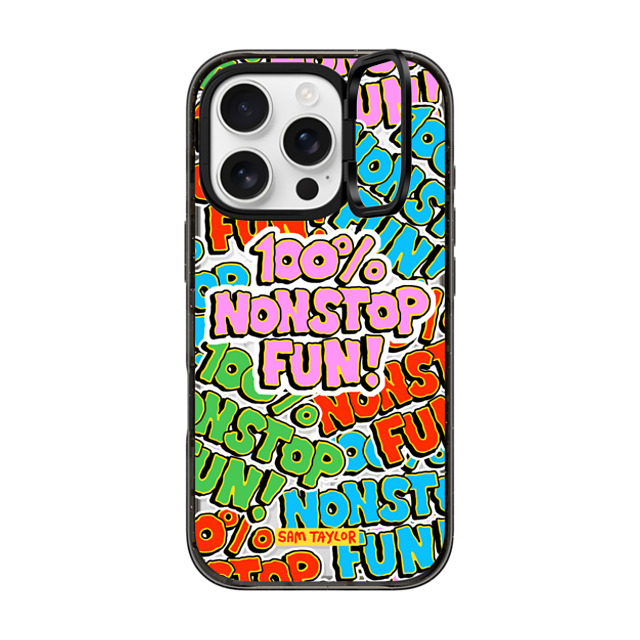 Sam Taylor x CASETiFY iPhone 16 Pro Case Pattern,Typography Black インパクトリングスタンドケース MagSafe対応 100% Nonstop Fun! Father's Day Sam Taylor x CASETiFY iPhone 16 Pro Case Pattern,Typography Black インパクトリングスタンドケース MagSafe対応 100% Nonstop Fun! Father's Day