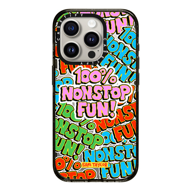 Sam Taylor x CASETiFY iPhone 15 Pro ケース Pattern,Typography ブラック インパクトケース MagSafe対応 100% Nonstop Fun! Father's Day Sam Taylor x CASETiFY iPhone 15 Pro ケース Pattern,Typography ブラック インパクトケース MagSafe対応 100% Nonstop Fun! Father's Day