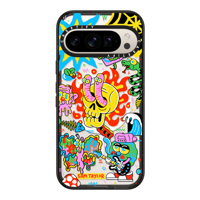 Sam Taylor x CASETiFY Pixel 9 Pro ケース Sticker,Skull ブラック マグネット式 インパクトケース Silly Little Bits Halloween Sam Taylor x CASETiFY Pixel 9 Pro ケース Sticker,Skull ブラック マグネット式 インパクトケース Silly Little Bits Halloween