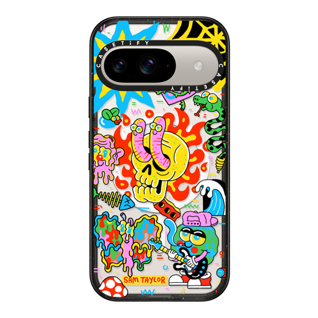 Sam Taylor x CASETiFY Pixel 9 ケース Sticker,Skull ブラック マグネット式 インパクトケース Silly Little Bits Halloween Sam Taylor x CASETiFY Pixel 9 ケース Sticker,Skull ブラック マグネット式 インパクトケース Silly Little Bits Halloween